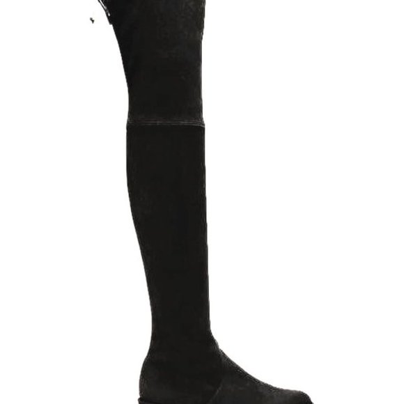 Stuart Weitzman Lowland Black Suede Over The Knee Boots - Picture 2 of 10